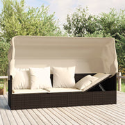 Loungebed poly rattan bruin 203x58x56 cm