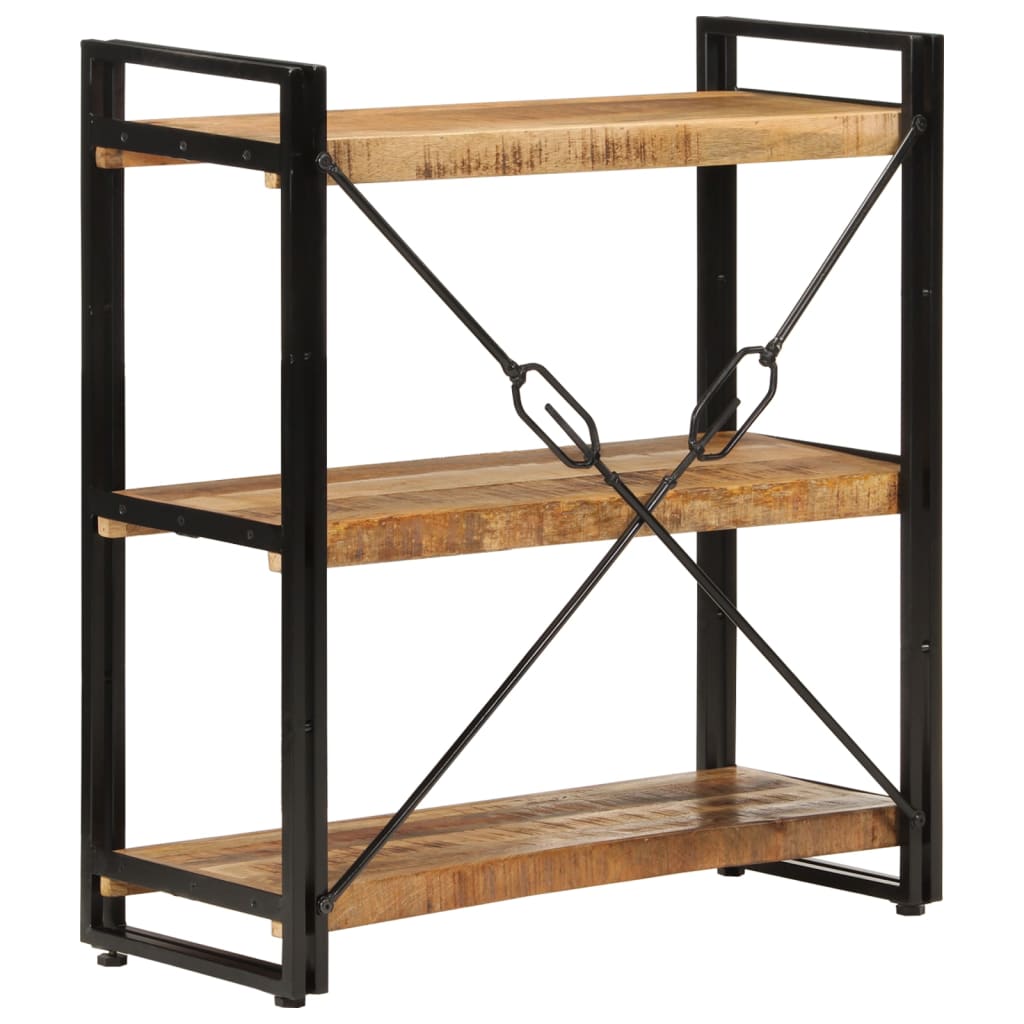 Boekenkast 3-laags 77x30x80 cm massief mangohout en ijzer 77 x 30 x 80 cm massief mangohout