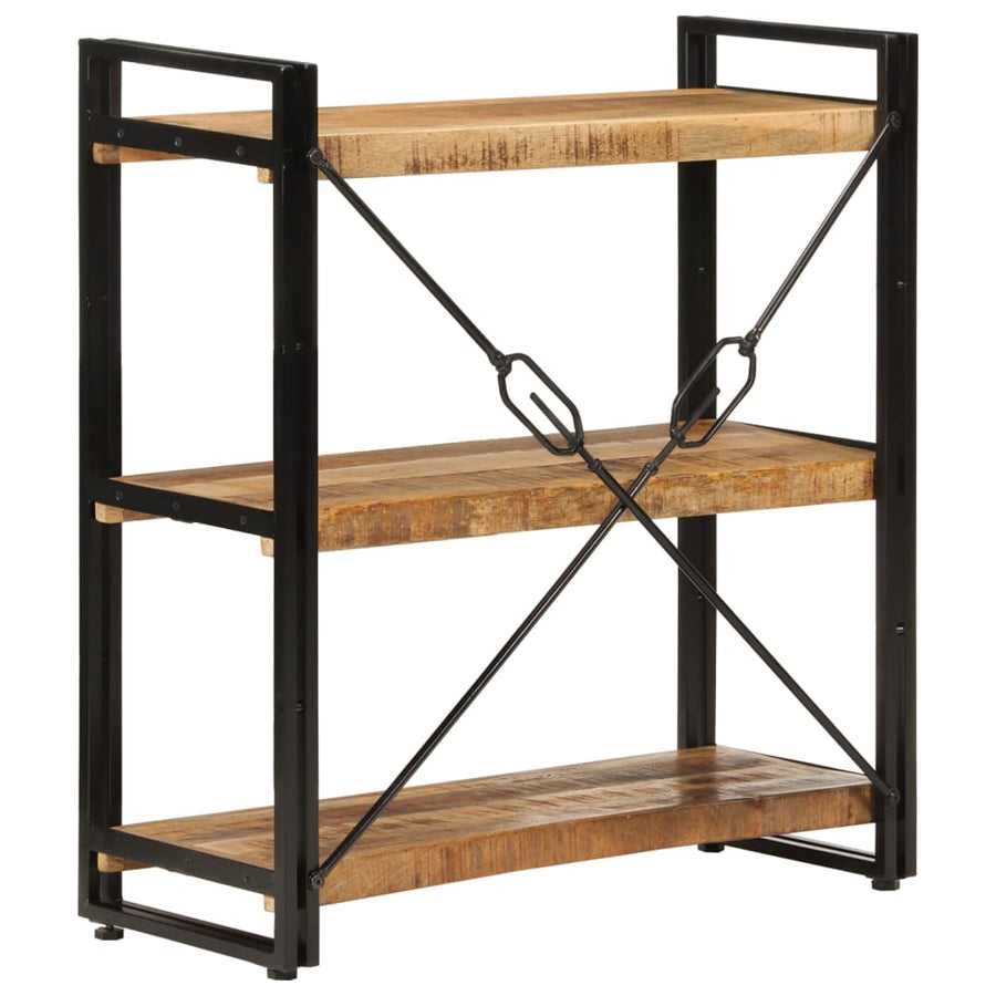 Boekenkast 3-laags 77x30x80 cm massief mangohout en ijzer 77 x 30 x 80 cm massief mangohout