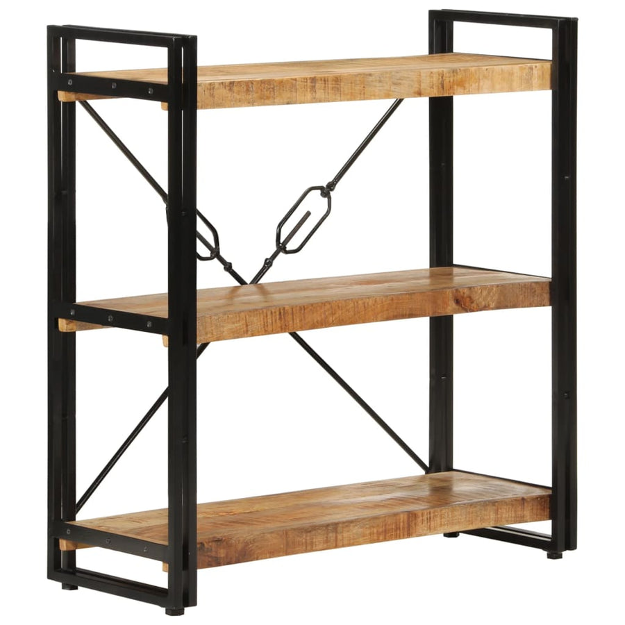 Boekenkast 3-laags 77x30x80 cm massief mangohout en ijzer 77 x 30 x 80 cm massief mangohout
