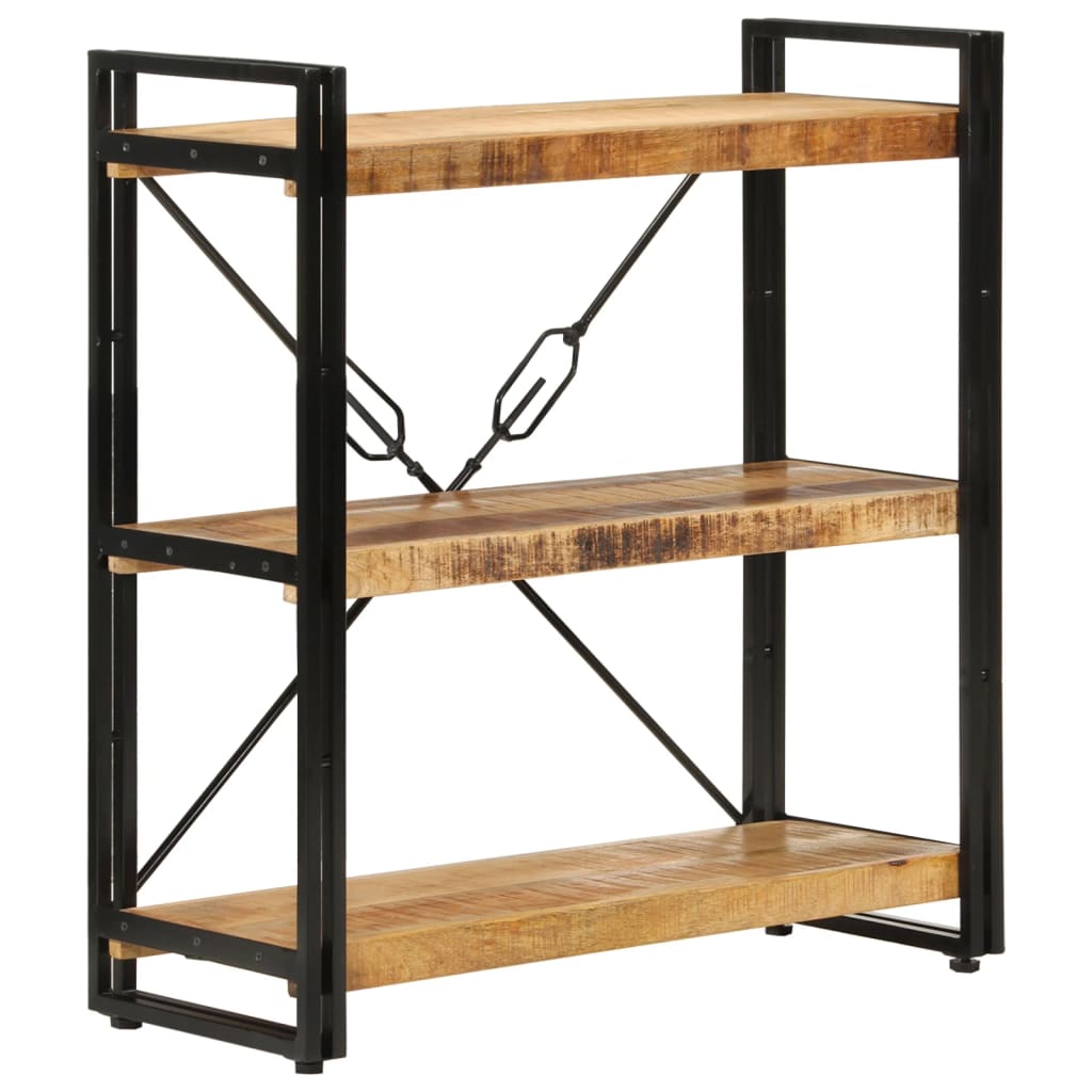 Boekenkast 3-laags 77x30x80 cm massief mangohout en ijzer 77 x 30 x 80 cm massief mangohout