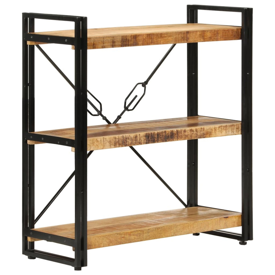 Boekenkast 3-laags 77x30x80 cm massief mangohout en ijzer 77 x 30 x 80 cm massief mangohout