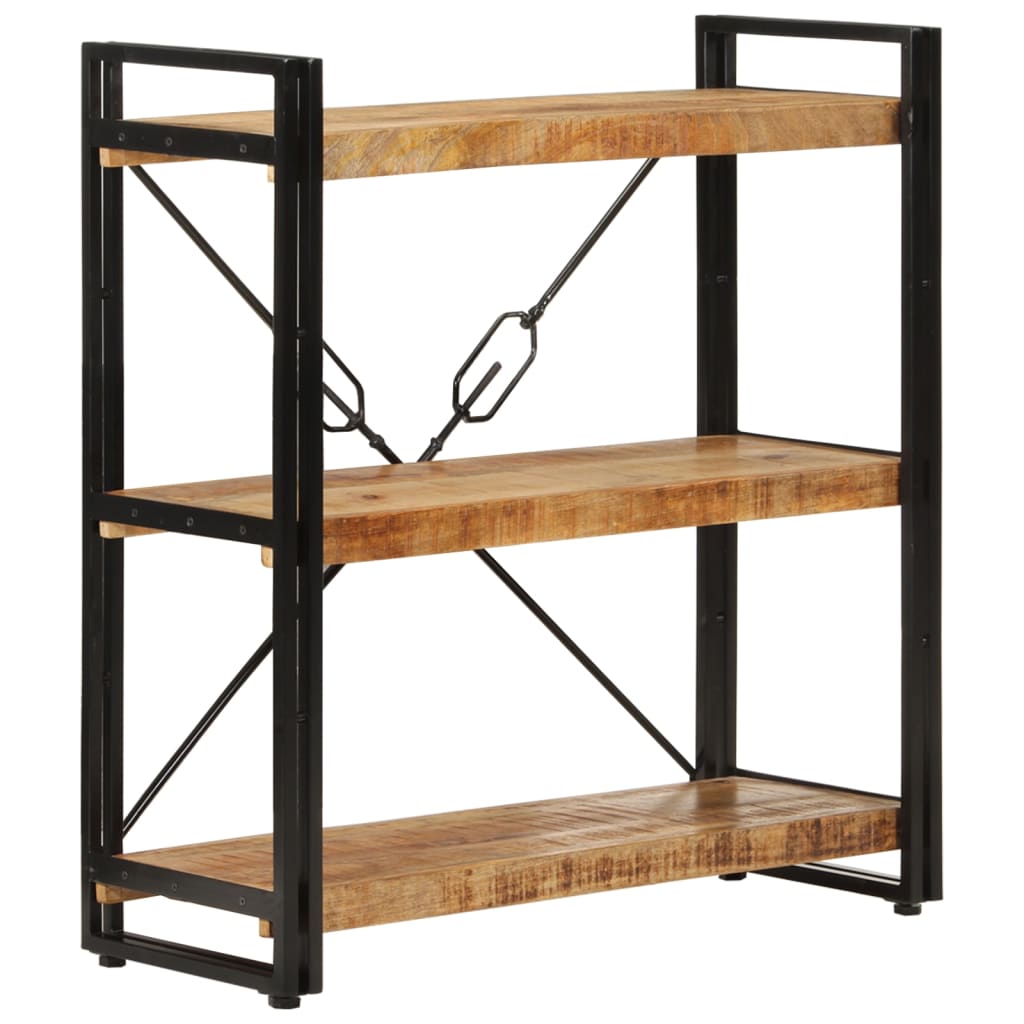 Boekenkast 3-laags 77x30x80 cm massief mangohout en ijzer 77 x 30 x 80 cm massief mangohout