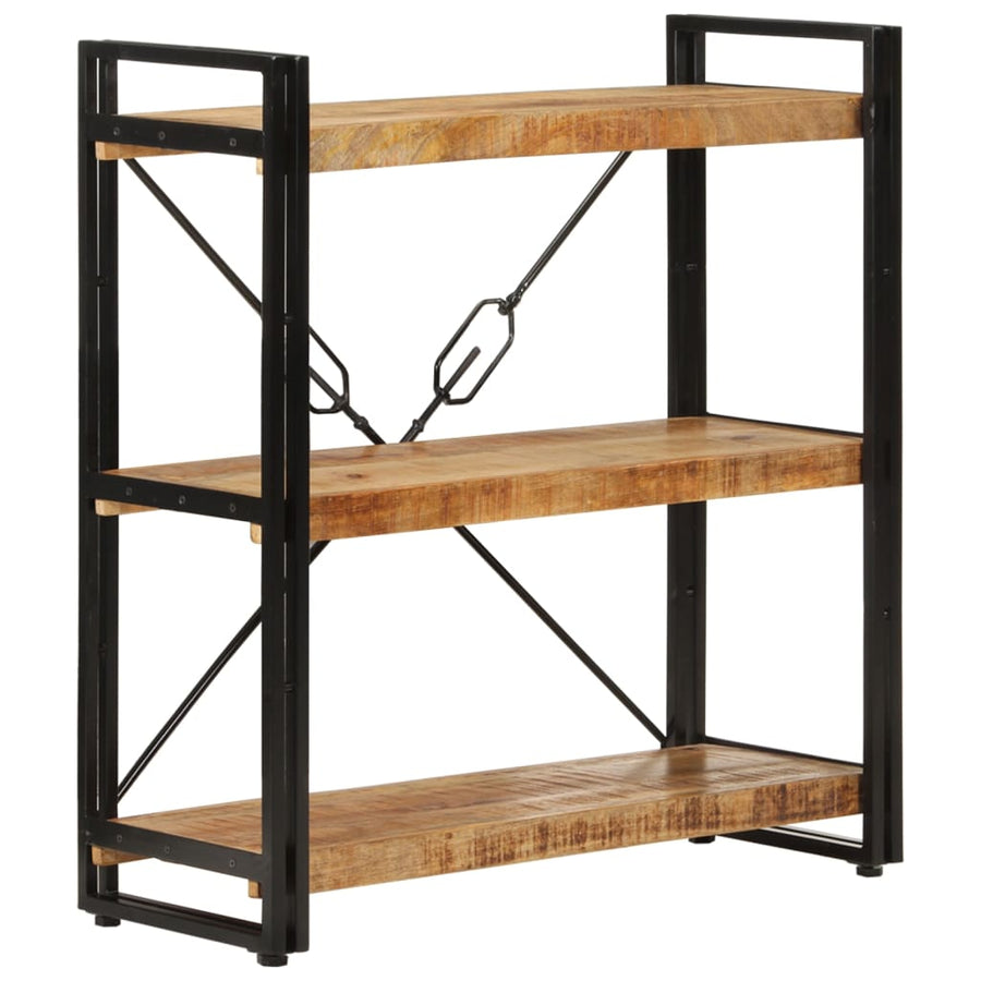 Boekenkast 3-laags 77x30x80 cm massief mangohout en ijzer 77 x 30 x 80 cm massief mangohout
