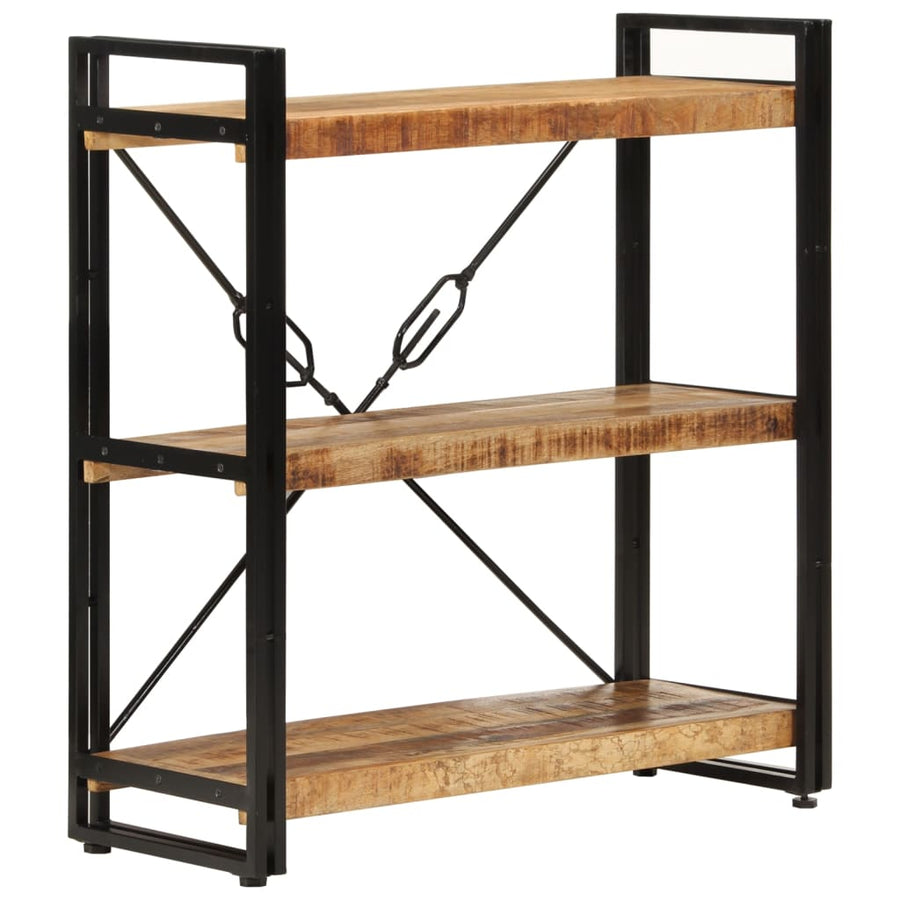 Boekenkast 3-laags 77x30x80 cm massief mangohout en ijzer 77 x 30 x 80 cm massief mangohout