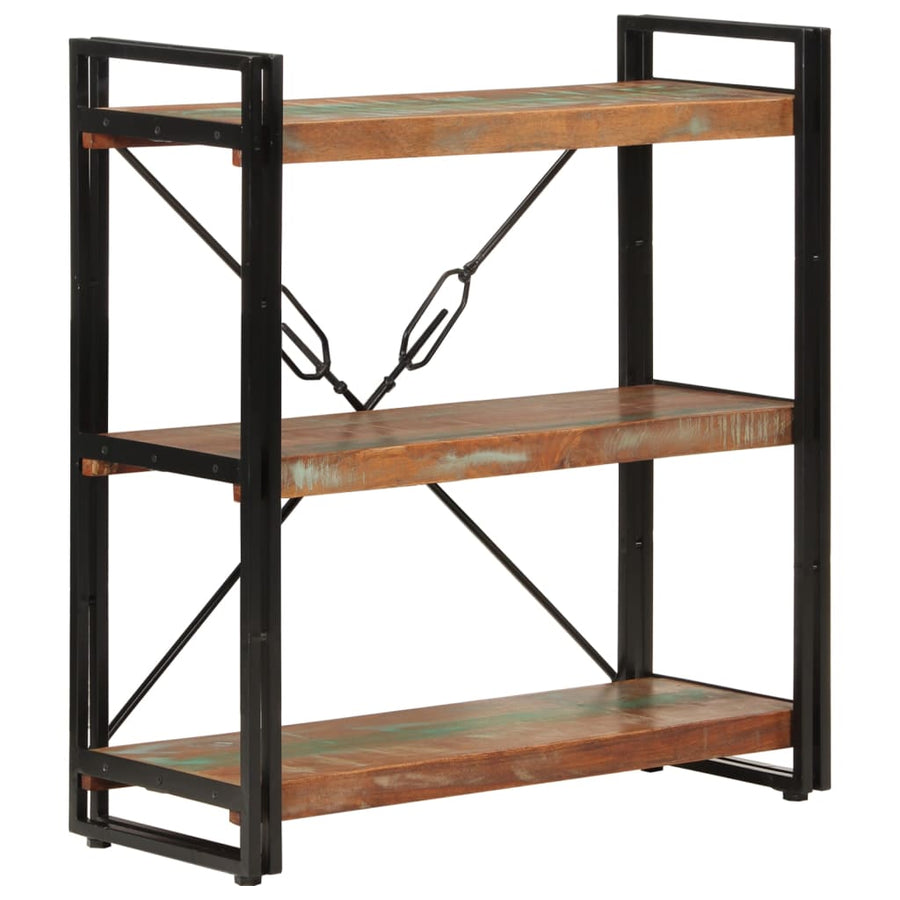 Boekenkast 3-Laags Massief Recycled Hout En Ijzer Bruin 77 x 30 x 80 cm massief gerecycled hout