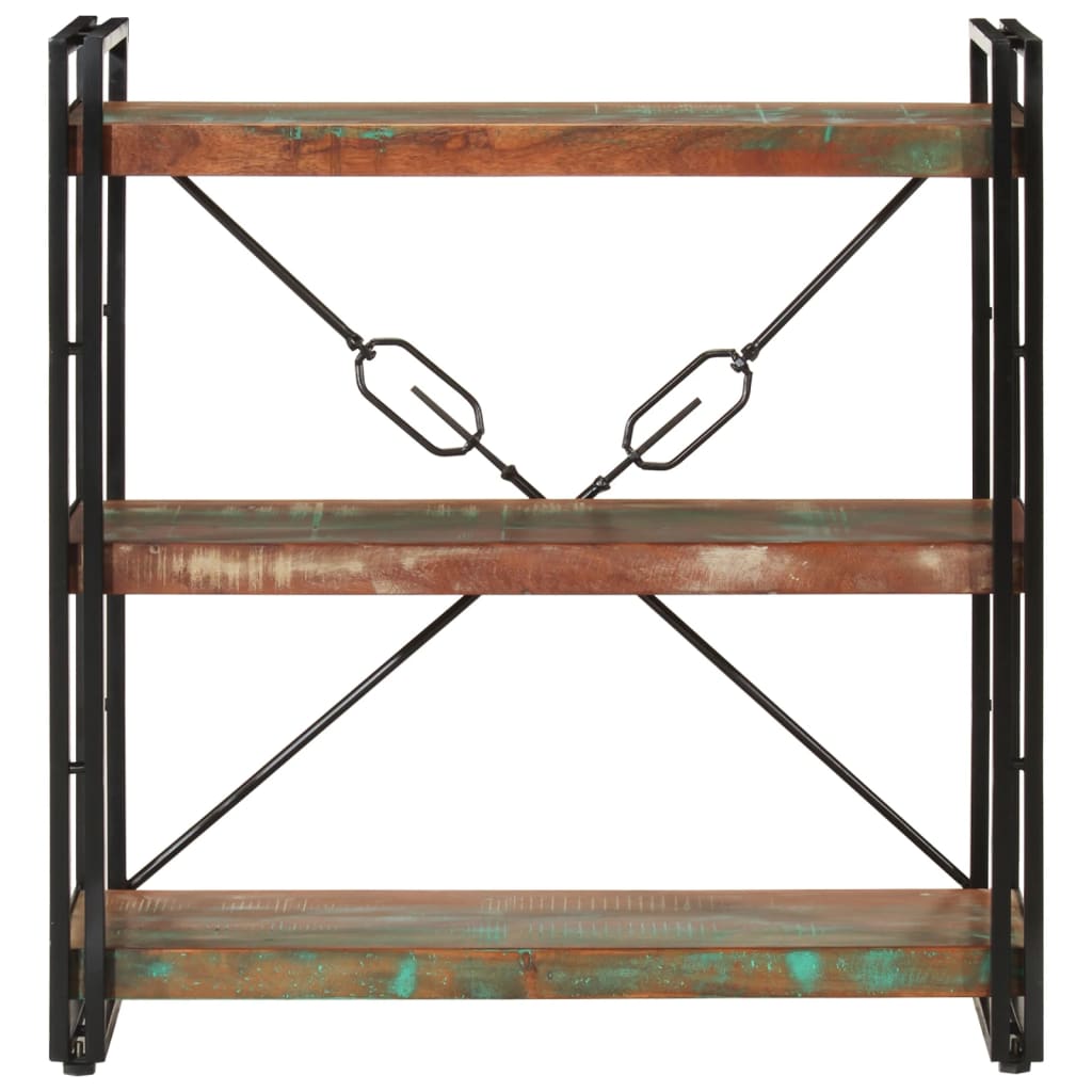 Boekenkast 3-Laags Massief Recycled Hout En Ijzer Bruin 77 x 30 x 80 cm massief gerecycled hout