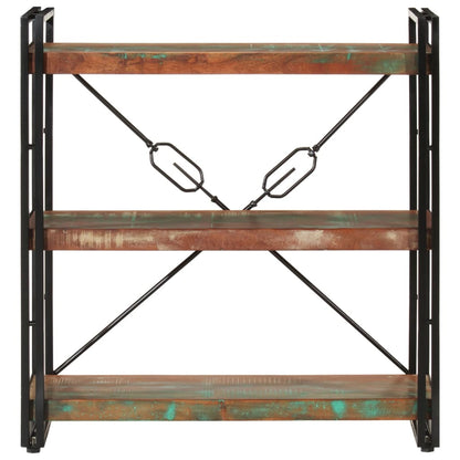 Boekenkast 3-Laags Massief Recycled Hout En Ijzer Bruin 77 x 30 x 80 cm massief gerecycled hout