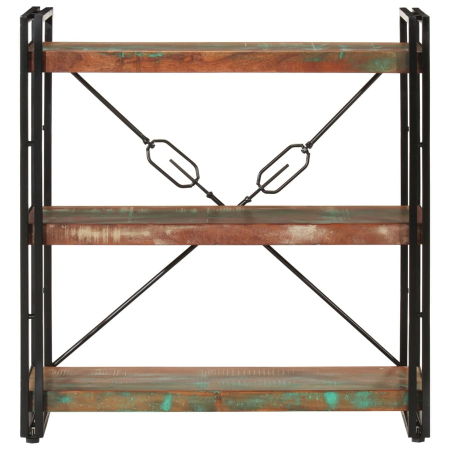 Boekenkast 3-Laags Massief Recycled Hout En Ijzer Bruin 77 x 30 x 80 cm massief gerecycled hout