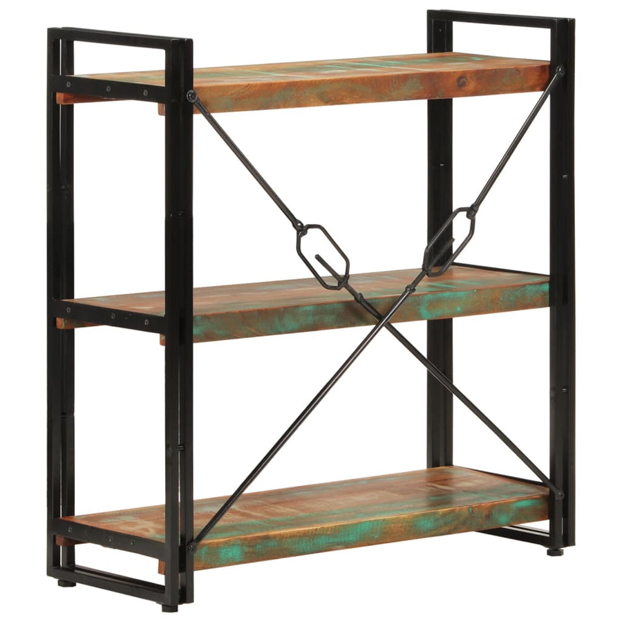 Boekenkast 3-Laags Massief Recycled Hout En Ijzer Bruin 77 x 30 x 80 cm massief gerecycled hout