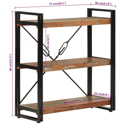 Boekenkast 3-Laags Massief Recycled Hout En Ijzer Bruin 77 x 30 x 80 cm massief gerecycled hout