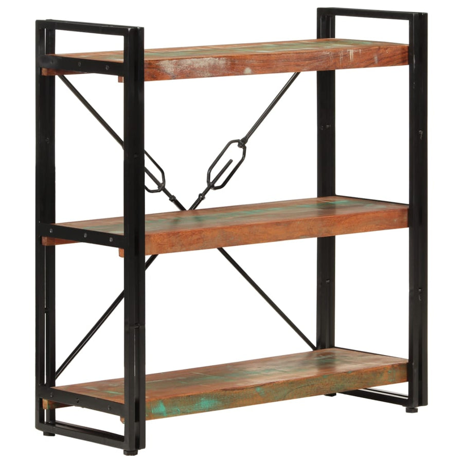 Boekenkast 3-Laags Massief Recycled Hout En Ijzer Bruin 77 x 30 x 80 cm massief gerecycled hout