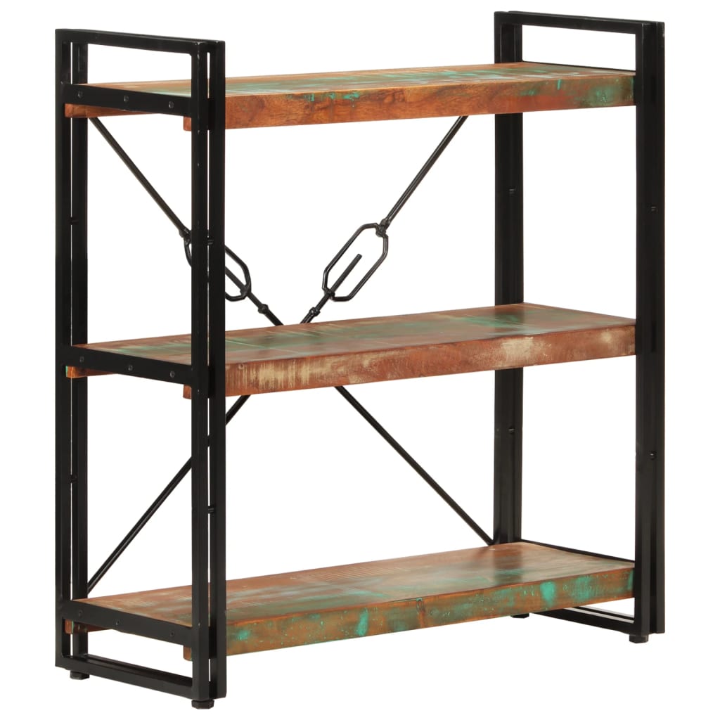 Boekenkast 3-Laags Massief Recycled Hout En Ijzer Bruin 77 x 30 x 80 cm massief gerecycled hout