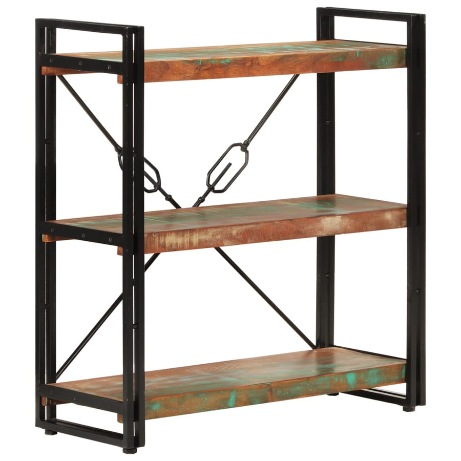Boekenkast 3-Laags Massief Recycled Hout En Ijzer Bruin 77 x 30 x 80 cm massief gerecycled hout