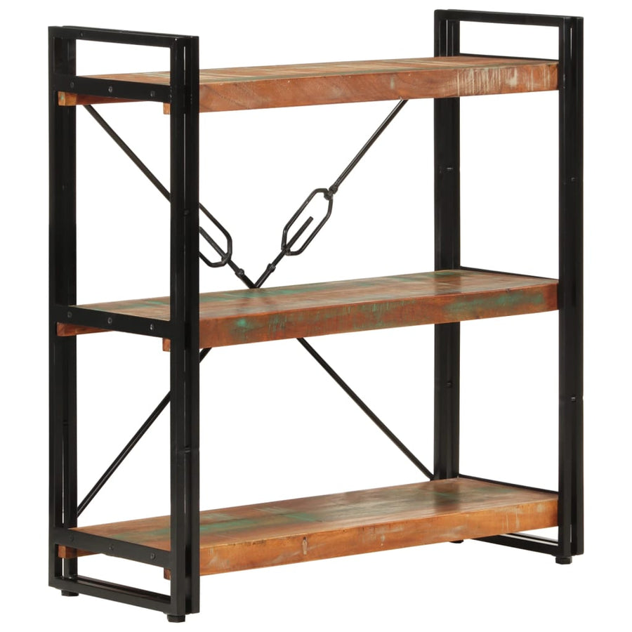 Boekenkast 3-Laags Massief Recycled Hout En Ijzer Bruin 77 x 30 x 80 cm massief gerecycled hout