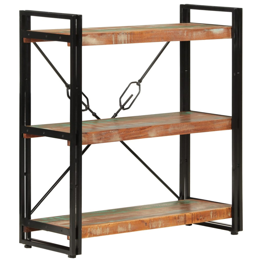 Boekenkast 3-Laags Massief Recycled Hout En Ijzer Bruin 77 x 30 x 80 cm massief gerecycled hout