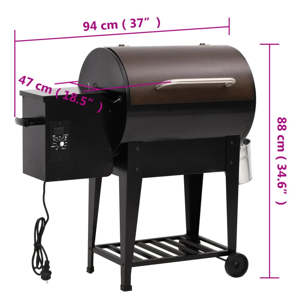 Pelletbarbecue Met Bodemplaat 94 Cm Ijzer Zwart 1