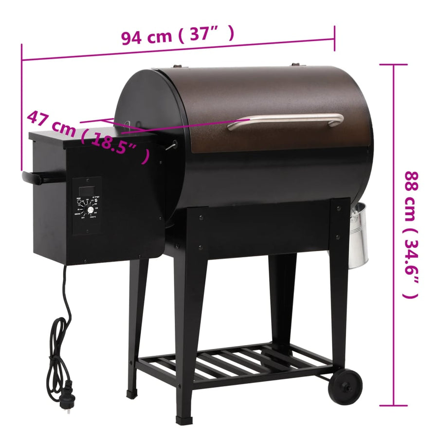 Pelletbarbecue Met Bodemplaat 94 Cm Ijzer Zwart 1