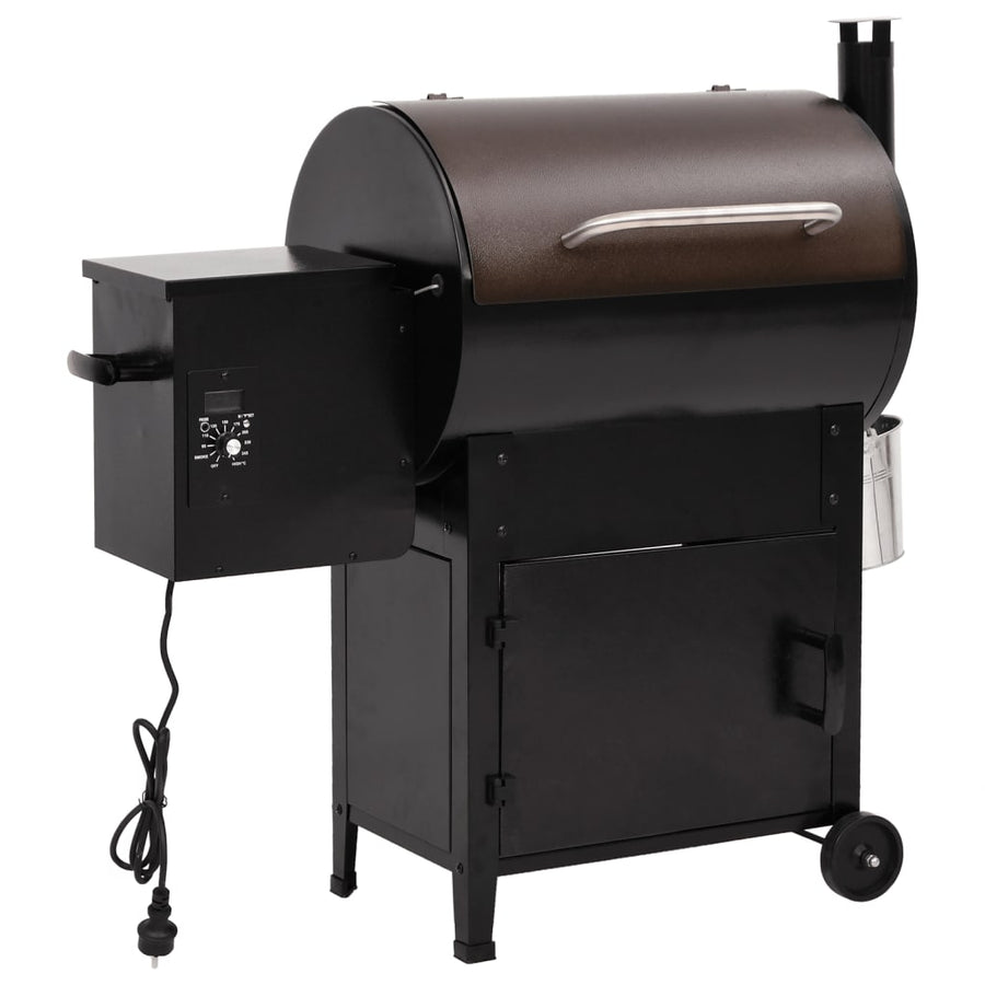 Pelletbarbecue 104 Cm Ijzer Zwart met schoorsteen