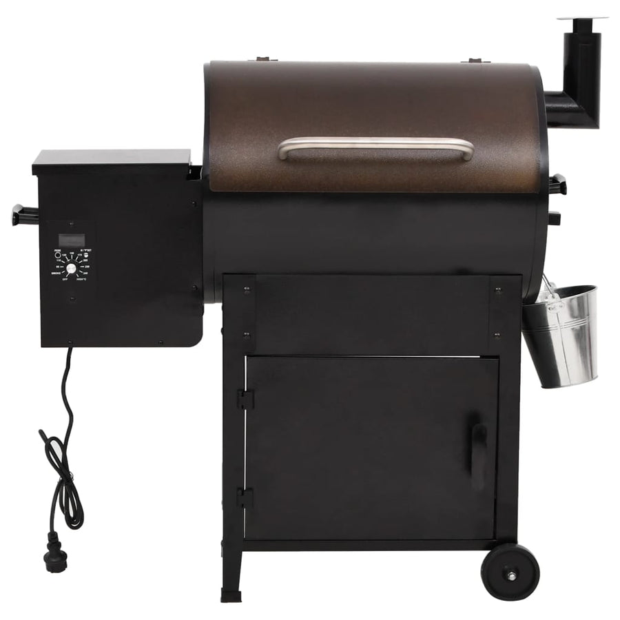 Pelletbarbecue 104 Cm Ijzer Zwart met schoorsteen