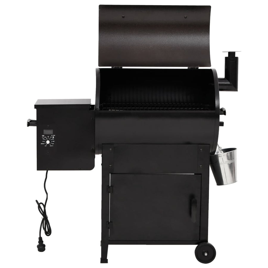 Pelletbarbecue 104 Cm Ijzer Zwart met schoorsteen