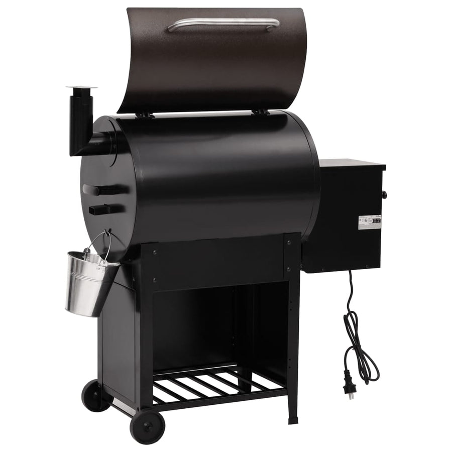 Pelletbarbecue 104 Cm Ijzer Zwart met schoorsteen