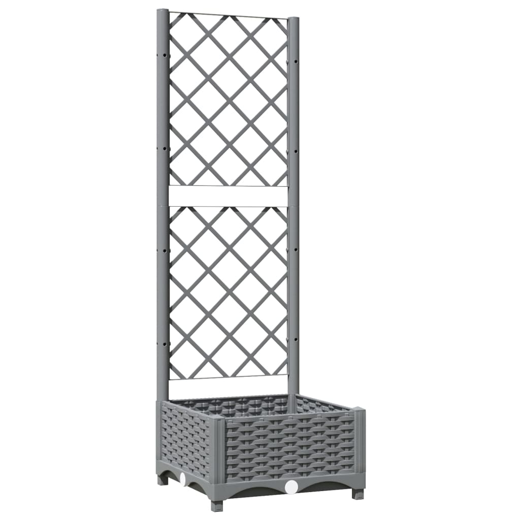 Plantenbak Met Latwerk 40X40X2,5 Cm Polypropeen 40 x 40 x 121.5 cm Lichtgrijs