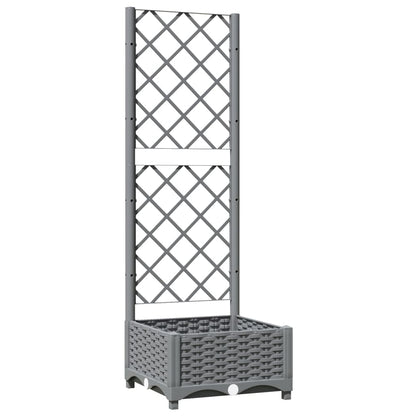 Plantenbak Met Latwerk 40X40X2,5 Cm Polypropeen 40 x 40 x 121.5 cm Lichtgrijs