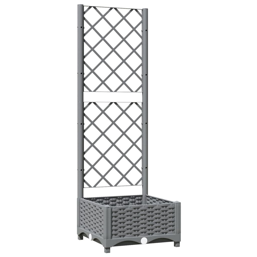 Plantenbak Met Latwerk 40X40X2,5 Cm Polypropeen 40 x 40 x 121.5 cm Lichtgrijs