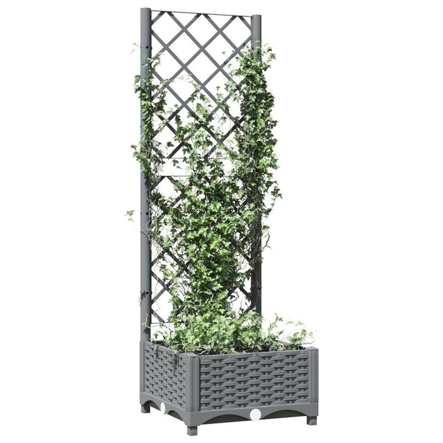 Plantenbak Met Latwerk 40X40X2,5 Cm Polypropeen 40 x 40 x 121.5 cm Lichtgrijs