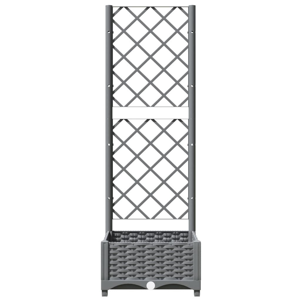 Plantenbak Met Latwerk 40X40X2,5 Cm Polypropeen 40 x 40 x 121.5 cm Lichtgrijs