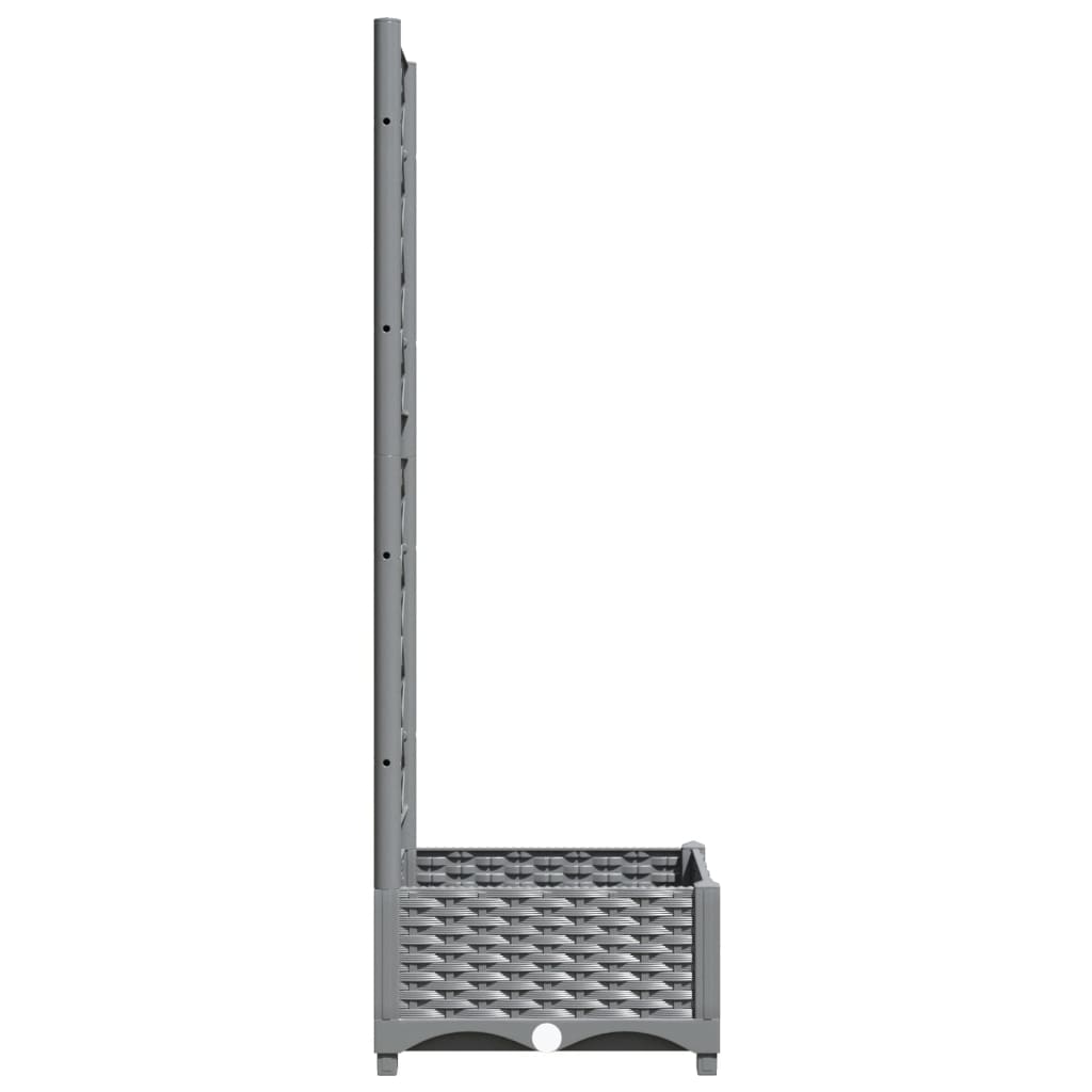 Plantenbak Met Latwerk 40X40X2,5 Cm Polypropeen 40 x 40 x 121.5 cm Lichtgrijs
