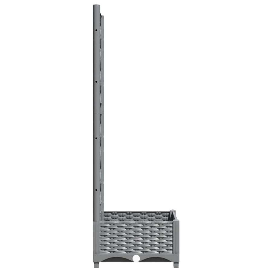 Plantenbak Met Latwerk 40X40X2,5 Cm Polypropeen 40 x 40 x 121.5 cm Lichtgrijs