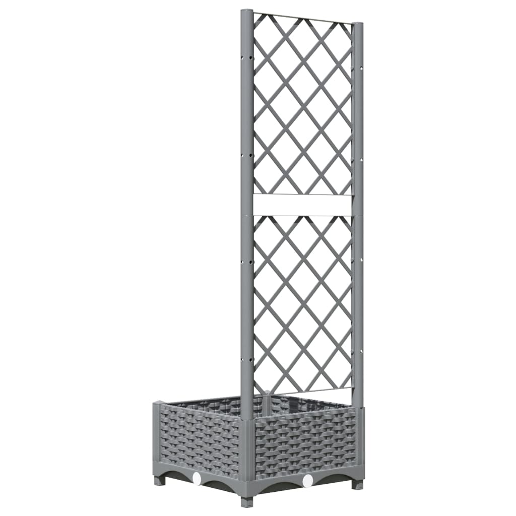 Plantenbak Met Latwerk 40X40X2,5 Cm Polypropeen 40 x 40 x 121.5 cm Lichtgrijs
