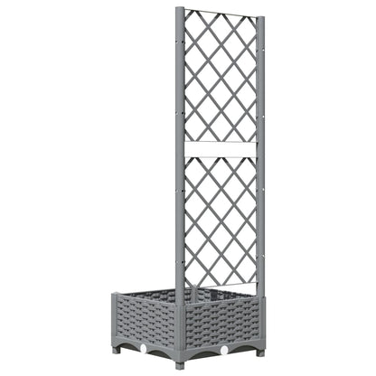 Plantenbak Met Latwerk 40X40X2,5 Cm Polypropeen 40 x 40 x 121.5 cm Lichtgrijs