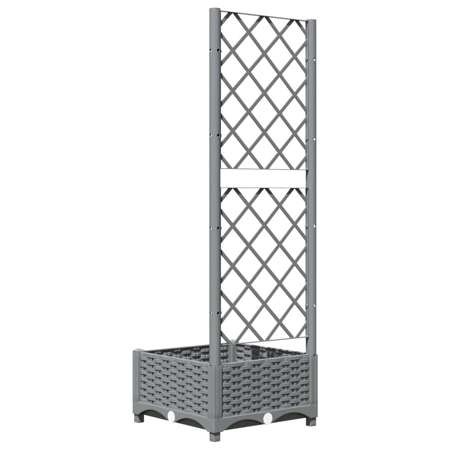 Plantenbak Met Latwerk 40X40X2,5 Cm Polypropeen 40 x 40 x 121.5 cm Lichtgrijs