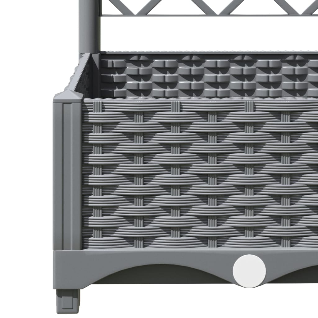Plantenbak Met Latwerk 40X40X2,5 Cm Polypropeen 40 x 40 x 121.5 cm Lichtgrijs