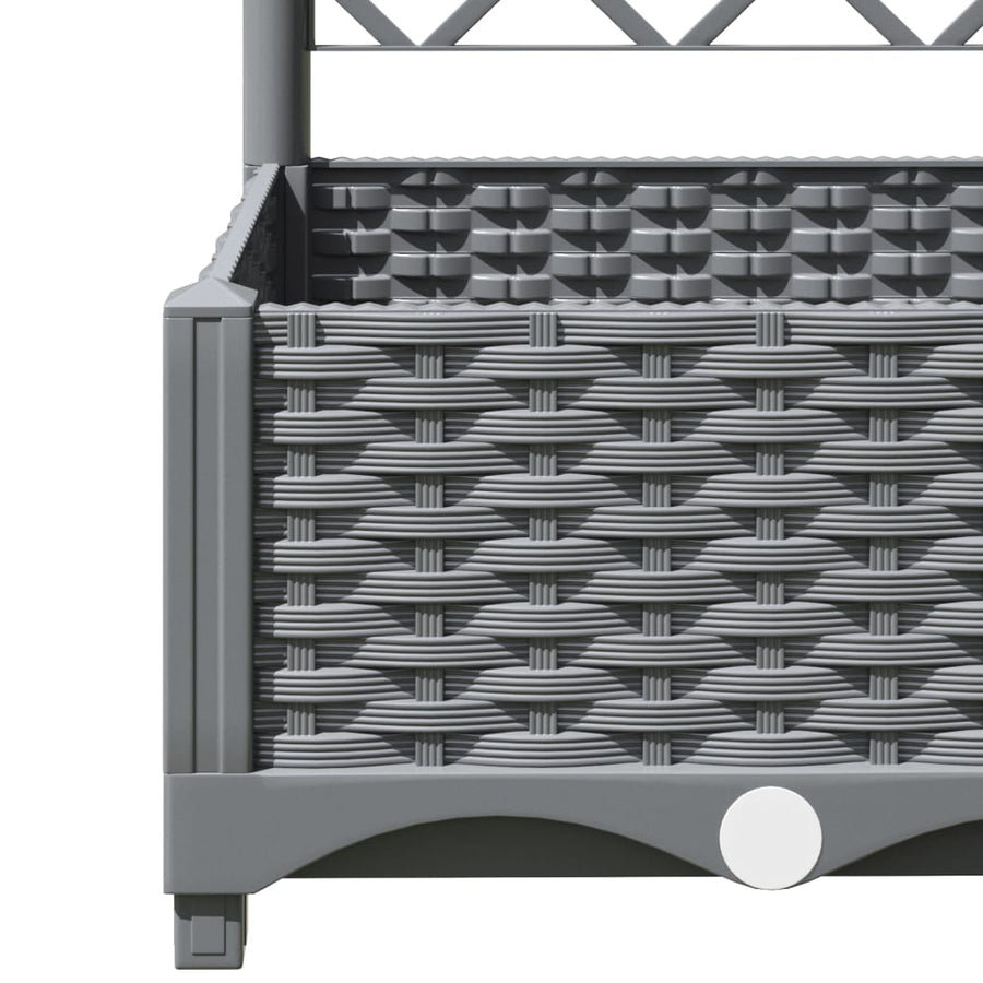 Plantenbak Met Latwerk 40X40X2,5 Cm Polypropeen 40 x 40 x 121.5 cm Lichtgrijs
