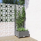 Plantenbak met latwerk 40x40x121,5 cm lichtgrijs polypropeen