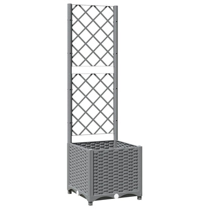Plantenbak Met Latwerk Polypropeen 40 x 40 x 136 cm Lichtgrijs