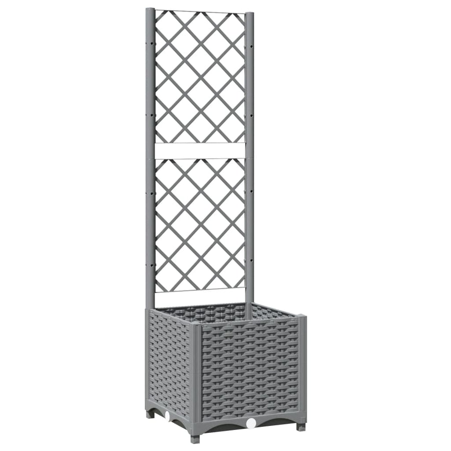 Plantenbak Met Latwerk Polypropeen 40 x 40 x 136 cm Lichtgrijs