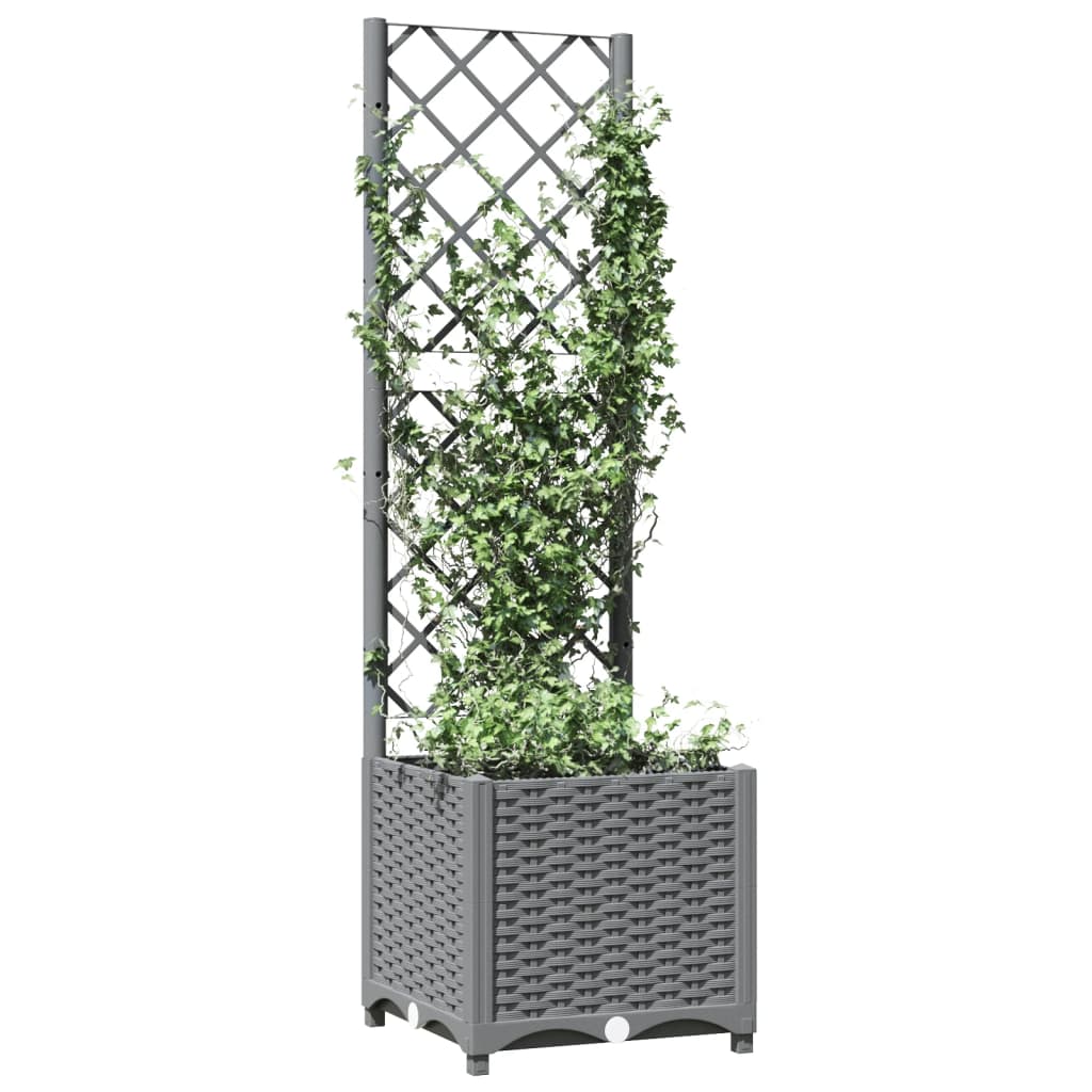 Plantenbak Met Latwerk Polypropeen 40 x 40 x 136 cm Lichtgrijs