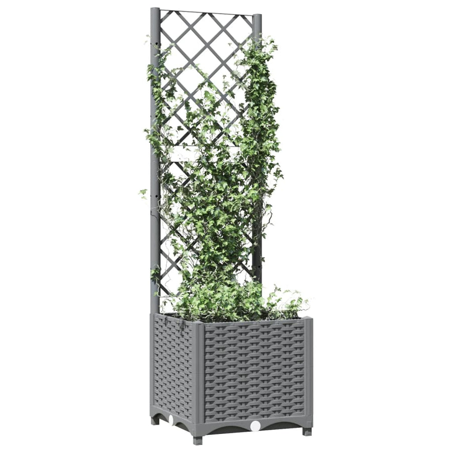 Plantenbak Met Latwerk Polypropeen 40 x 40 x 136 cm Lichtgrijs