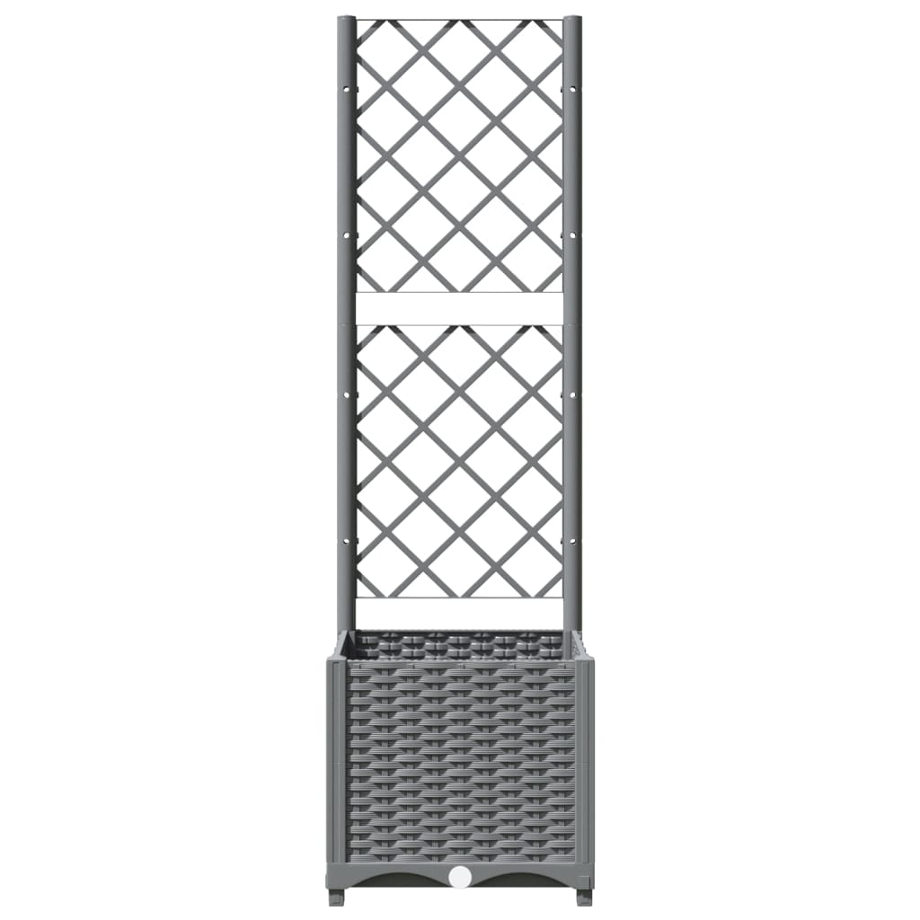 Plantenbak Met Latwerk Polypropeen 40 x 40 x 136 cm Lichtgrijs
