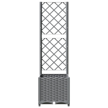 Plantenbak Met Latwerk Polypropeen 40 x 40 x 136 cm Lichtgrijs