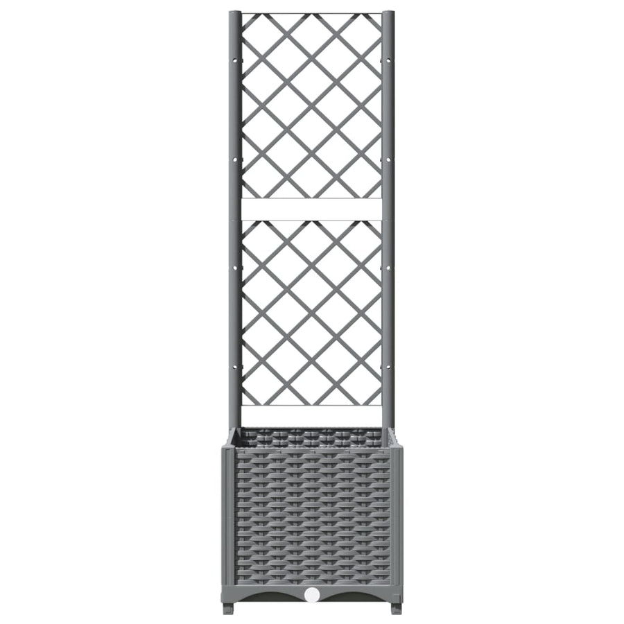 Plantenbak Met Latwerk Polypropeen 40 x 40 x 136 cm Lichtgrijs