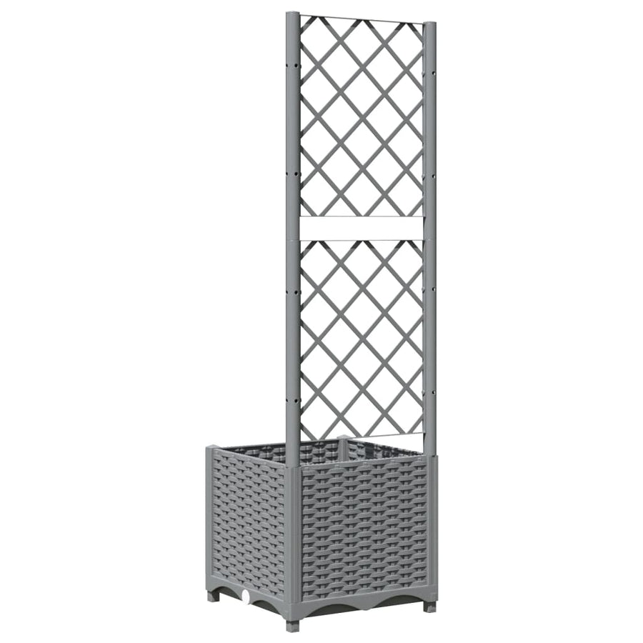 Plantenbak Met Latwerk Polypropeen 40 x 40 x 136 cm Lichtgrijs