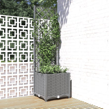 Plantenbak Met Latwerk Polypropeen 40 x 40 x 136 cm Lichtgrijs