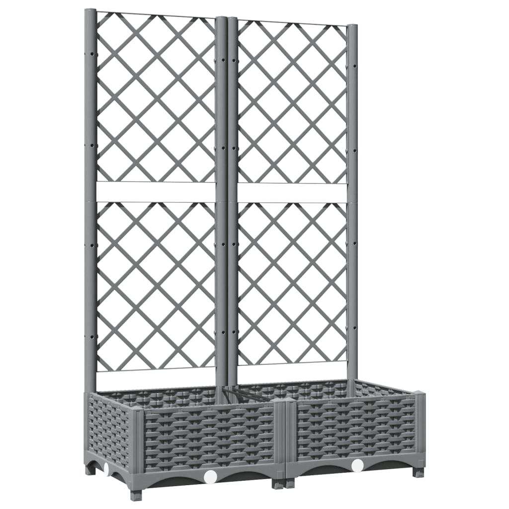 Plantenbak Met Latwerk 80X40X2,5 Cm Polypropeen 80 x 40 x 121.5 cm Lichtgrijs