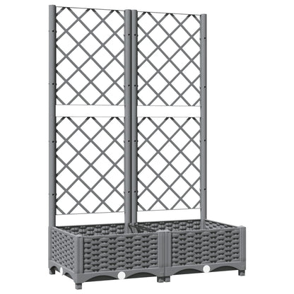 Plantenbak Met Latwerk 80X40X2,5 Cm Polypropeen 80 x 40 x 121.5 cm Lichtgrijs